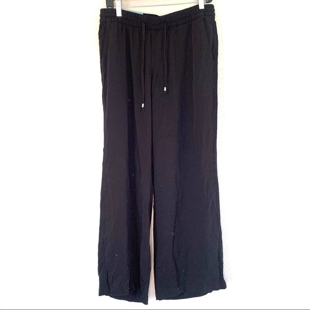 NEW Old Navy black mid rise wide leg trouser pants